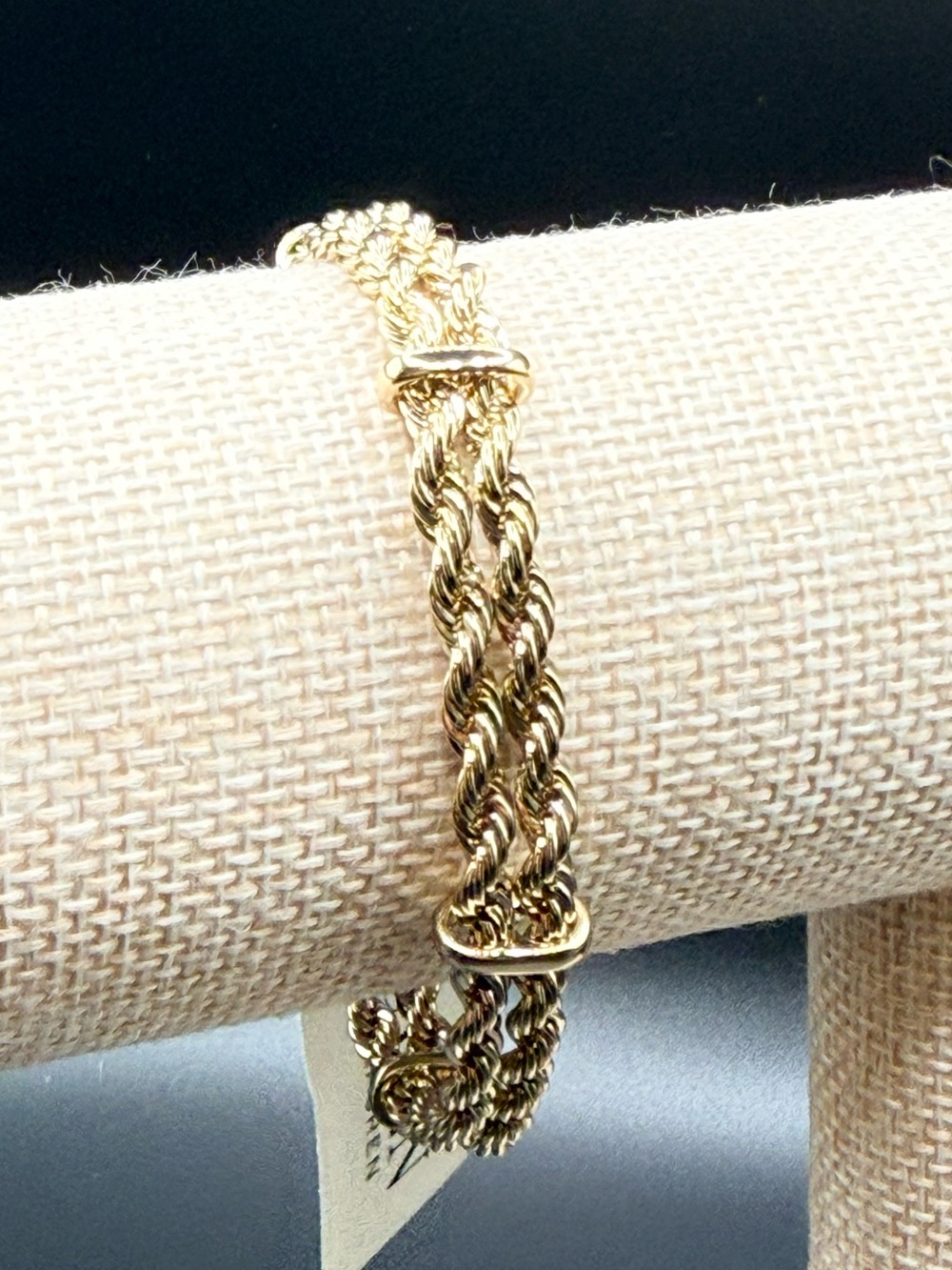 Lauren Ralph Lauren Gold-Tone 2 Row Rope Flex Line Chain Bracelet - Picture 4 of 5